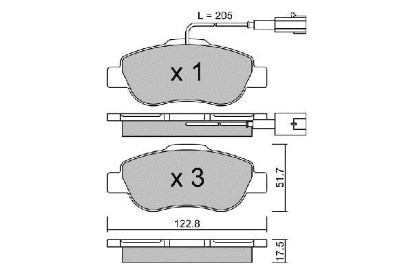 Jeu de 4 plaquettes de frein AISIN ref. BPFI-1015
